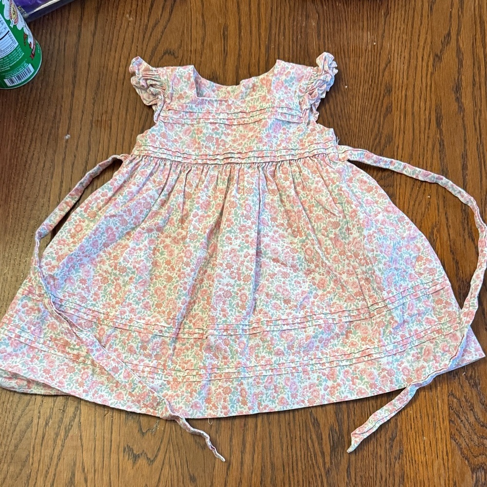 Edgehill Collection Pink and White Floral Ruffle Sleeve Dress size 9 Month